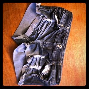 Blue asphalt short shorts